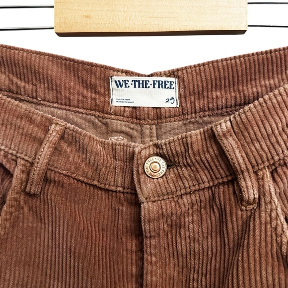 Free People Good Luck Mid Rise Cord Barrel Leg Jeans Pants - Picture 4 of 7